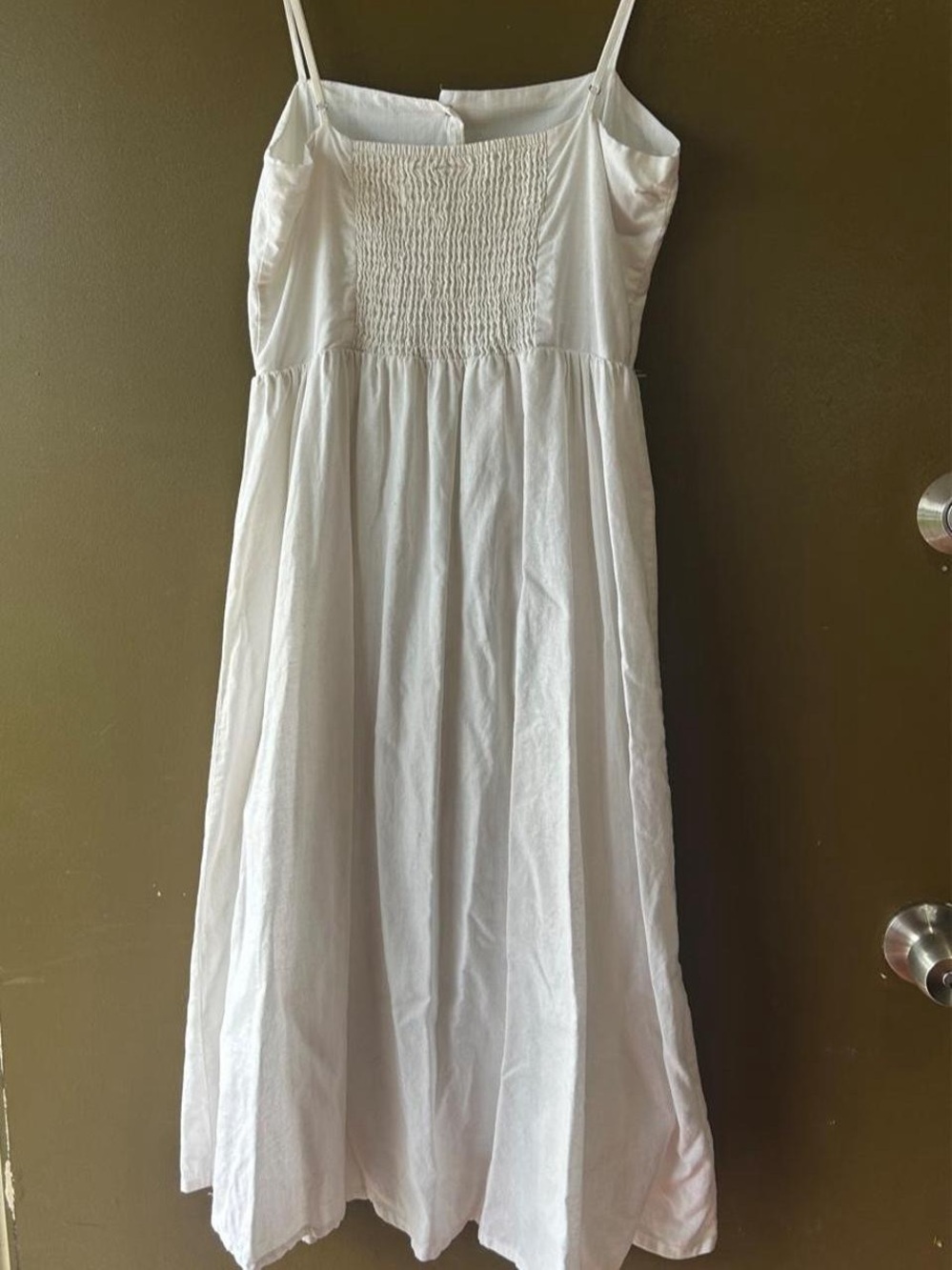 H&M White Button-Front Spaghetti Strap Maxi Dress size small - Picture 2 of 5